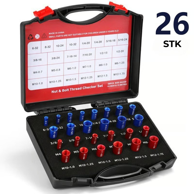 BoltGauge X44 – 44-delt Universalt Gjengekontrollsett (Metrisk og SAE)