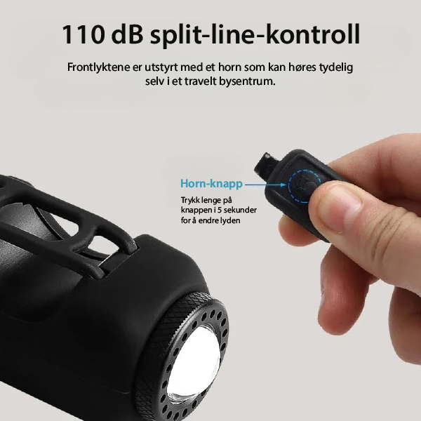 VeloShield 110: Sykkelhorn og lys for all slags vær
