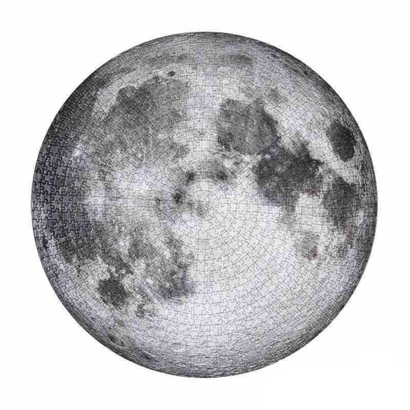 LuxHome Rundt Puslespill – 1000 Biter | Månen, Mars, Venus & Jorden | 68 cm i Diameter