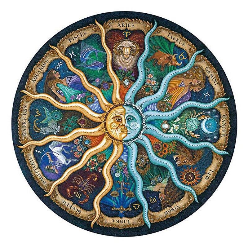 LuxHome Rundt Puslespill – 1000 Biter | Månen, Mars, Venus & Jorden | 68 cm i Diameter