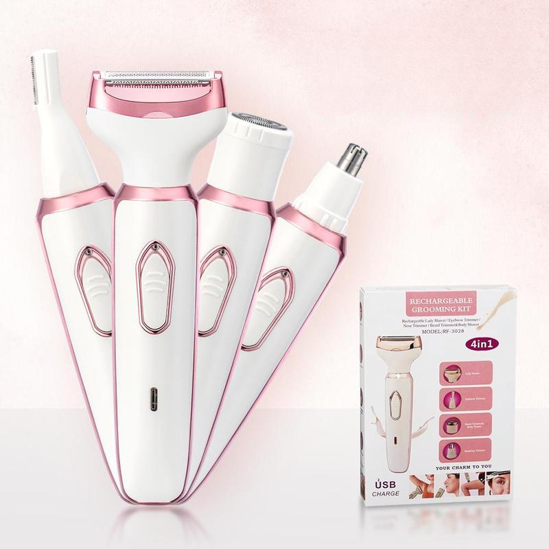 4-i-1 Elektrisk Bikini Trimmer & Barbermaskin for Kvinner – Glatt, Smertefri & Sikker Hårfjerning