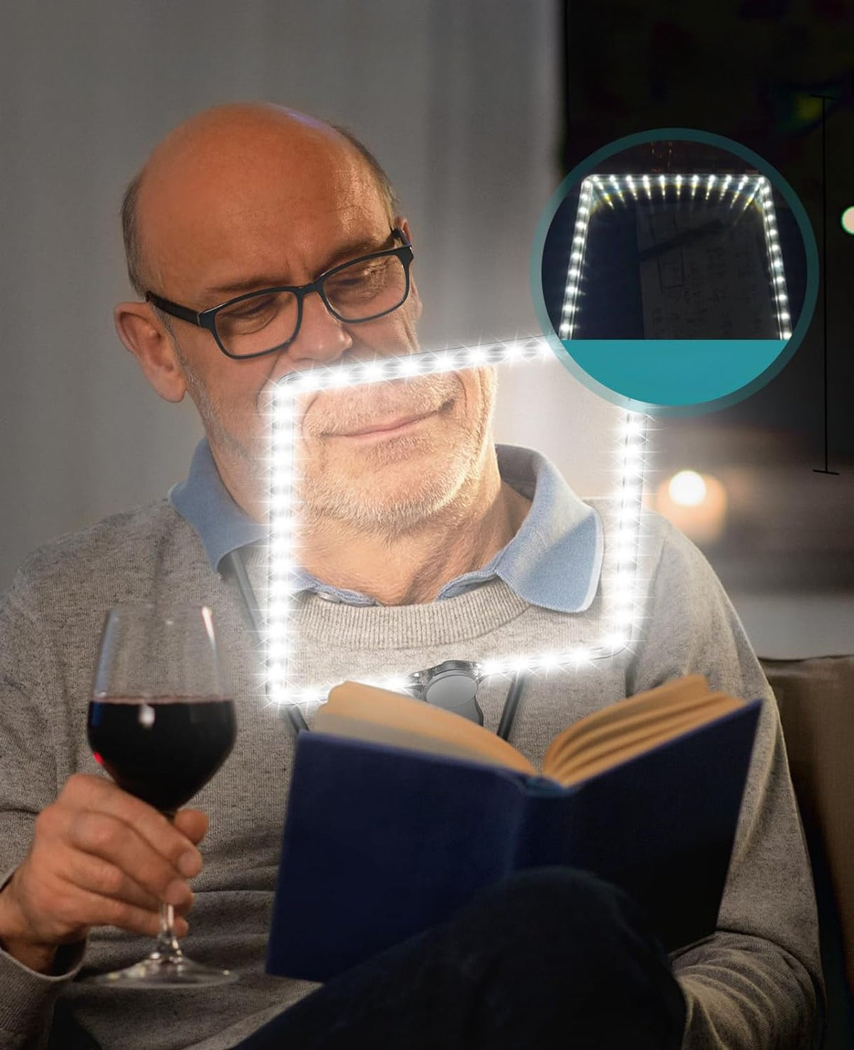 Håndfri Forstørrelsesglass med LED-lys – 5X Forstørrelse, Fleksibel Holder & USB-oppladbar