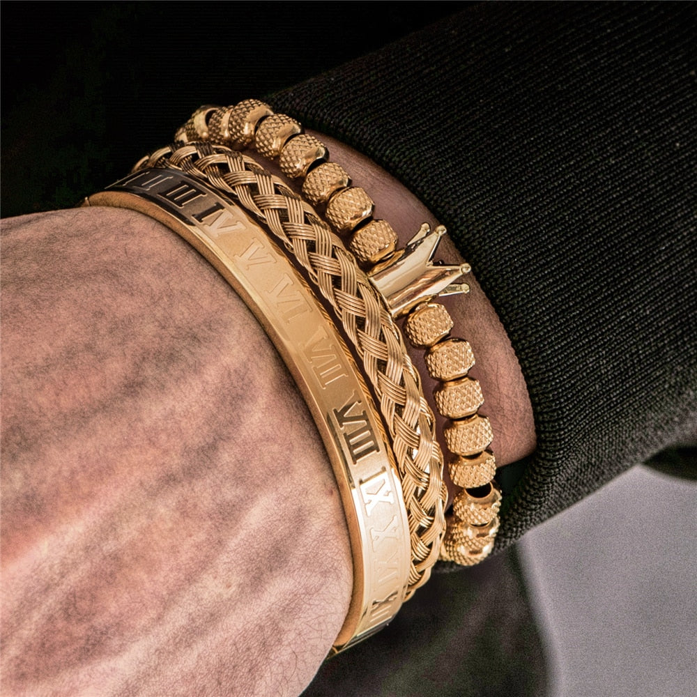 Luksuriøst armbåndsett i rustfritt stål – Stilrent, slitesterkt & justerbart
