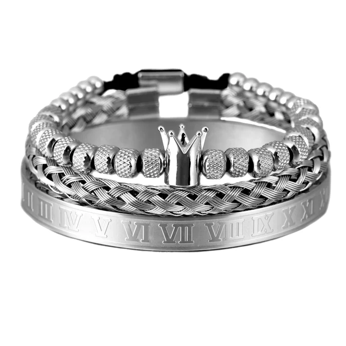 Luksuriøst armbåndsett i rustfritt stål – Stilrent, slitesterkt & justerbart