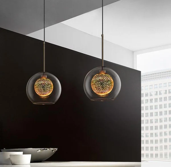 3D LED Dekorativ Lyspære – Sølvbelagt Glass, E27, 6.3 Tommer