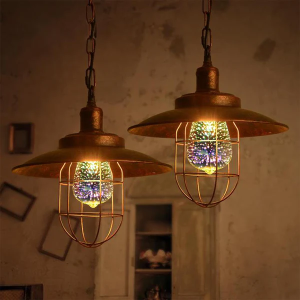3D LED Dekorativ Lyspære – Sølvbelagt Glass, E27, 6.3 Tommer